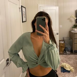 Shein Long Sleeve Crop Top